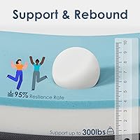 Vista 4 de INGEROOM Colchón plegable tamaño matrimonial, colchón triple de espuma viscoelástica de 4 pulgadas para campamento, con asa portátil, sofá cama