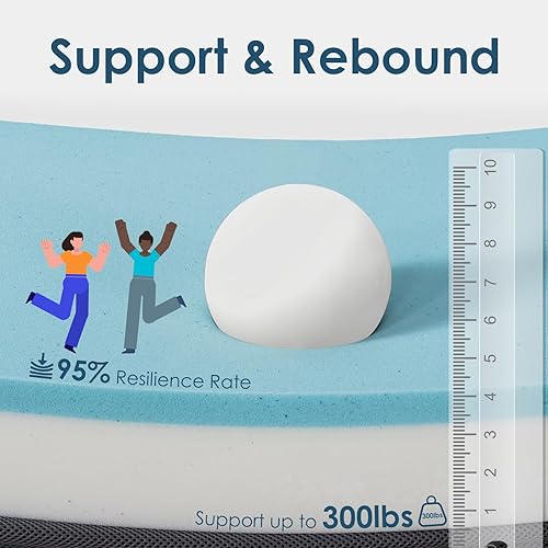 Miniatura 7 de INGEROOM Colchón triple individual  Colchón plegable de espuma viscoelástica de 4 pulgadas para campamento, con asa portátil, sofá cama plegable