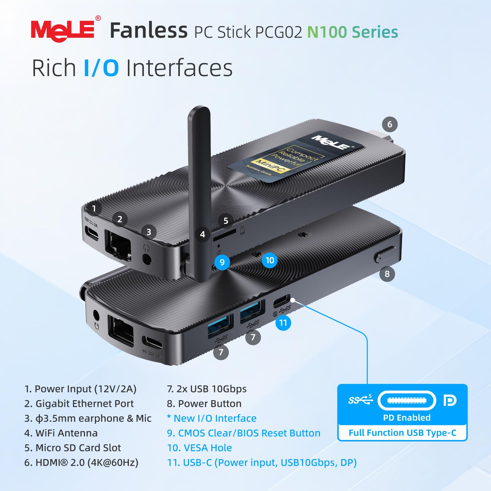 Amazon.co.jp: MeLE PCG02 N100 Mini PC Stick 8GB LPDDR4x 128GB eMMC