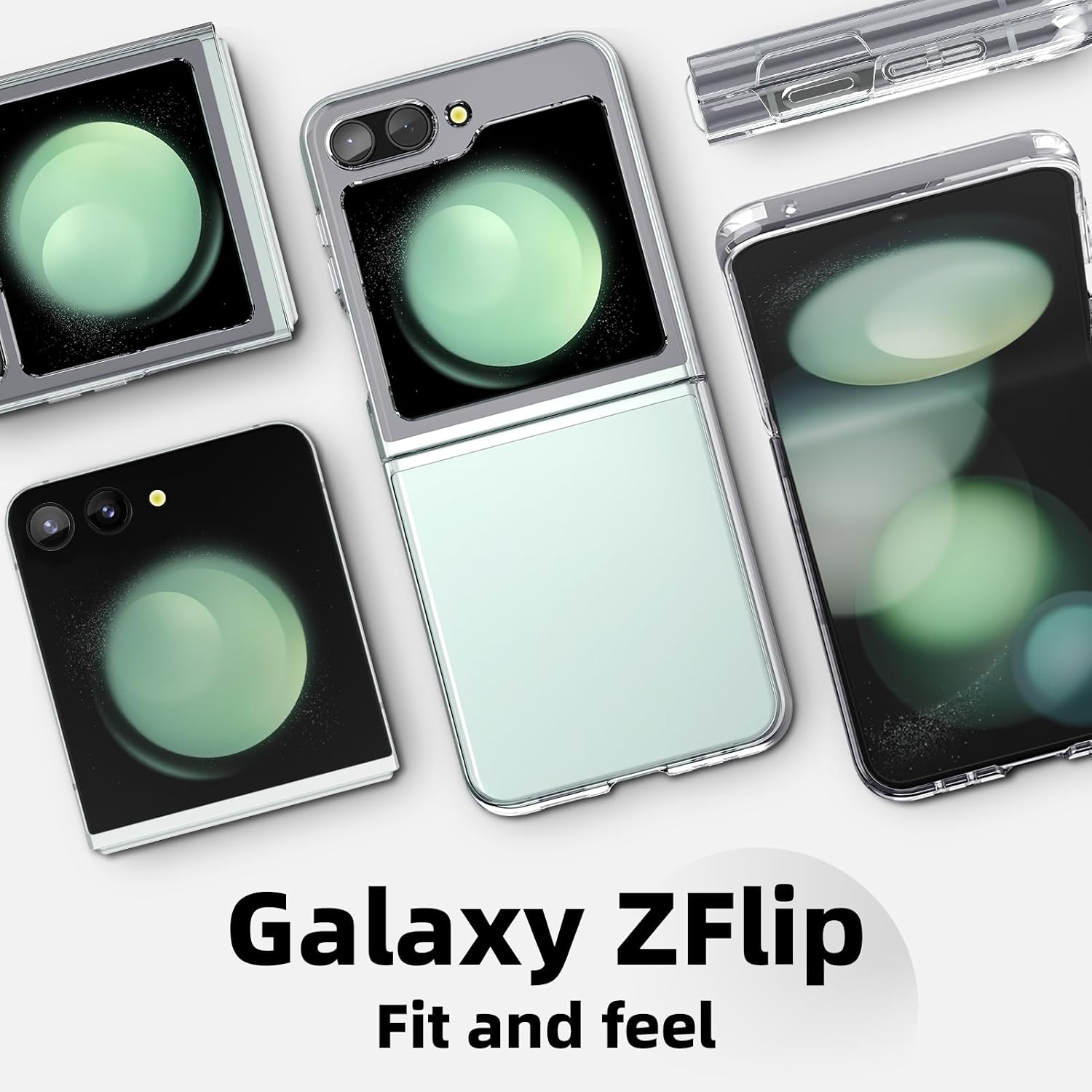 for Samsung Galaxy Z Flip 3 Case, Ultra Thin Matte Shockproof Hard PC with Non-Slip Grip Full Protection Protective Cover Clear 010-ZFP3-01