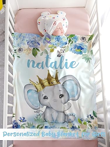 Miniatura 151 de Manta de bebé personalizada para niñas, manta de bebé personalizada con nombre, súper suave, mantas personalizadas con nombre para niños, mantas