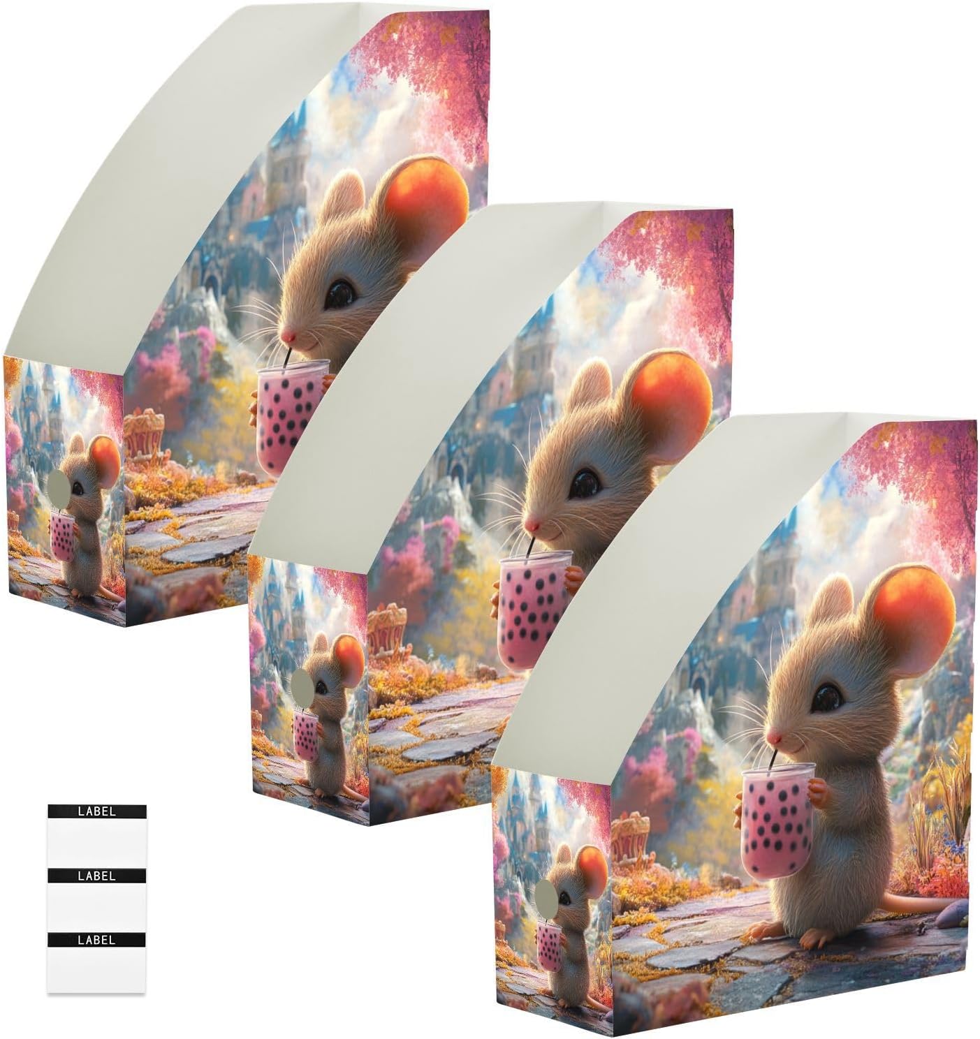 OTVEE Magic Forest Mouse Versatile Desktop File Stand – Durable Waterproof PP Material, Perfect for Mail, Catalogs, and Comics