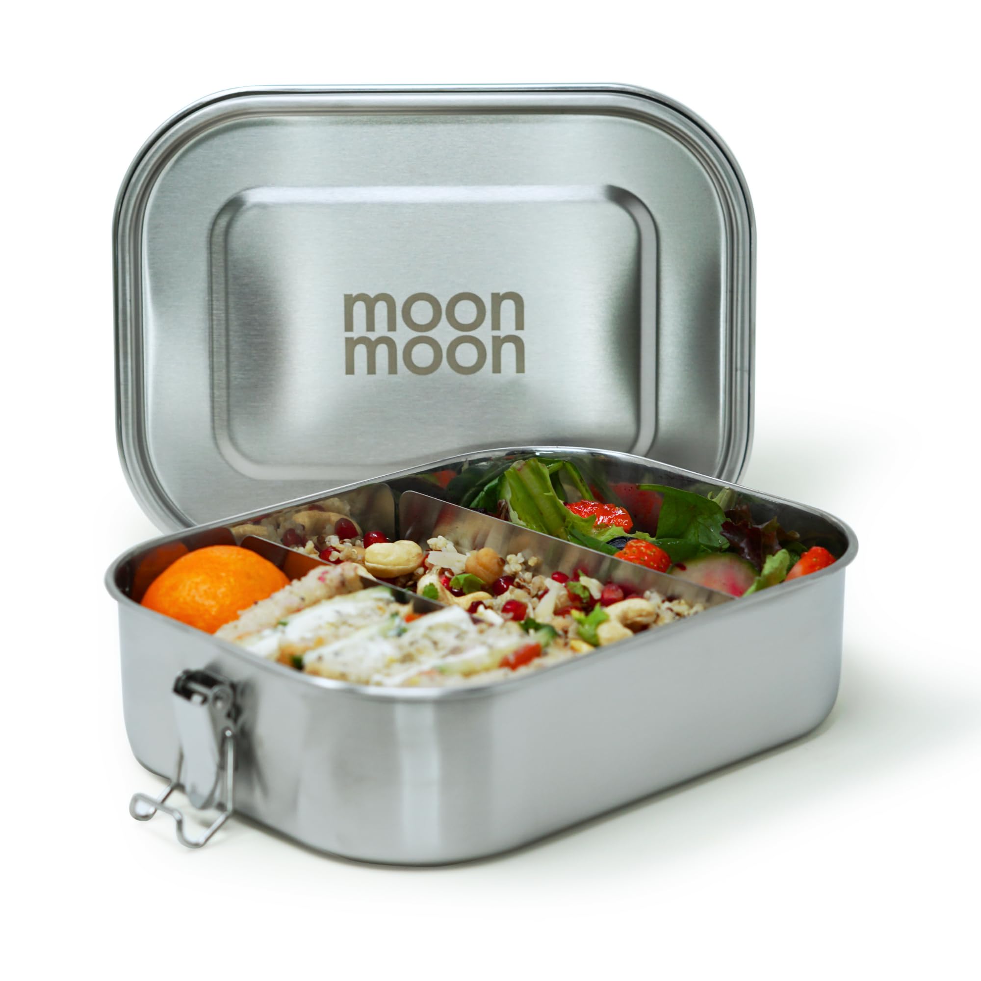 Stainless Steel Lunch Box (1.4L) | Large Metal Bento Box with compartments for adults & children