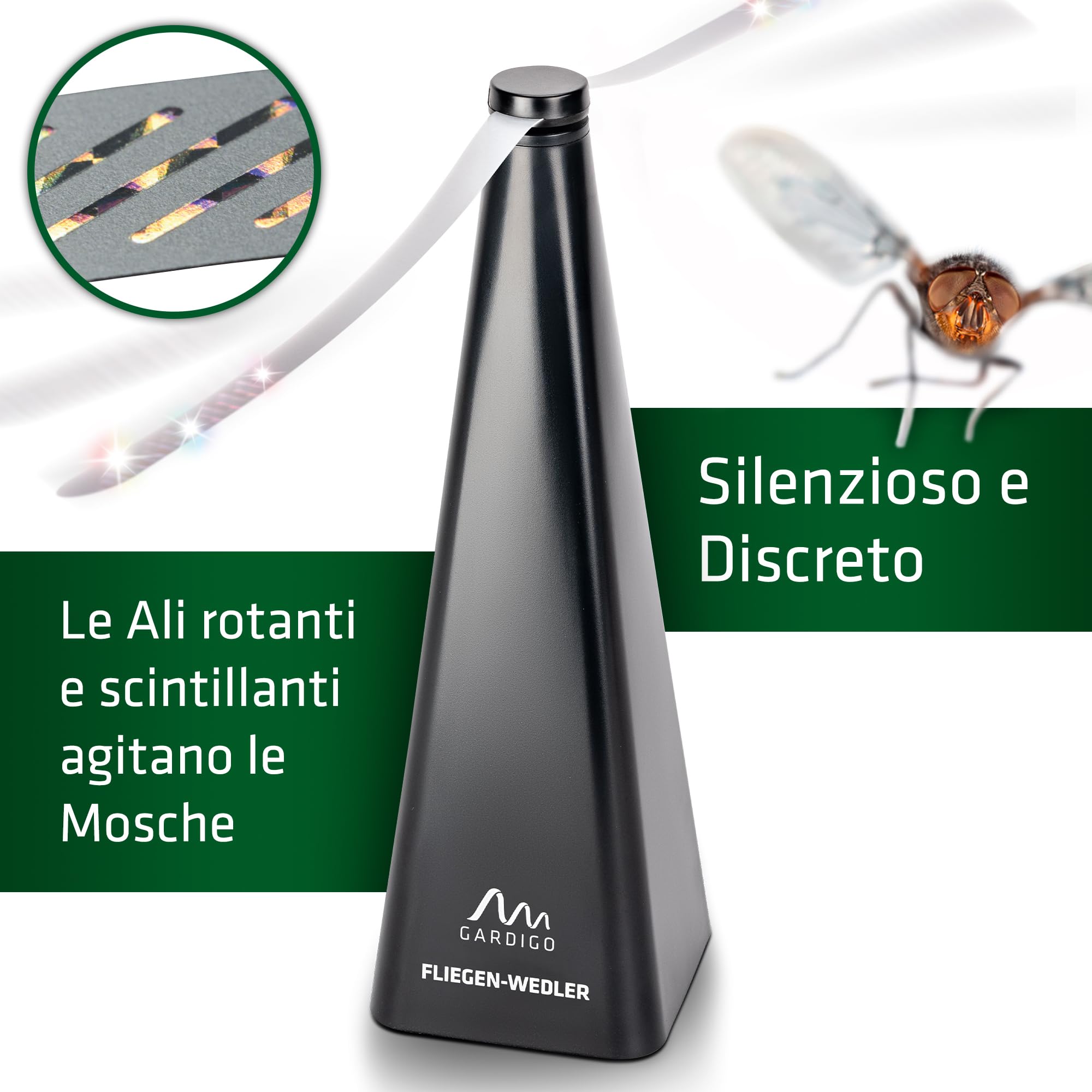 GARDIGO® 10x Anti Vespe da Esterno | Scacciamosche da Tavolo | Anti Mosche | Allontana Insetti dal Cibo | Antimosche | Ventilatore per Mosche | Antizanzare Giardino | Repellente Vespe
