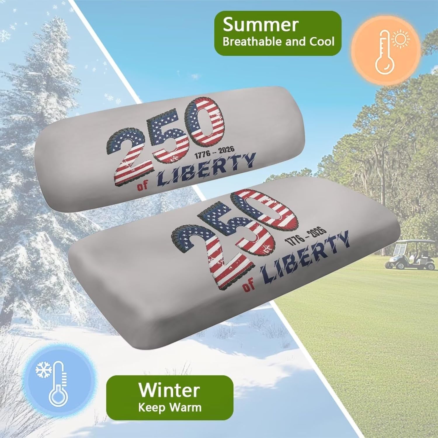 Golf Cart Seat Covers Anti-Fading Bench Seat Covers Kit Printed for Yamaha Club Car and Most Original Front Seat image 5