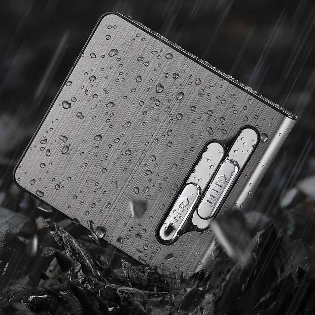 XLKJ Étui à Cigarettes avec Briquet Électrique, Électrique USB  Rechargeable, sans Flamme, Coupe-Vent, Étanche À L'humidité(Noir) :  Amazon.fr: Mode