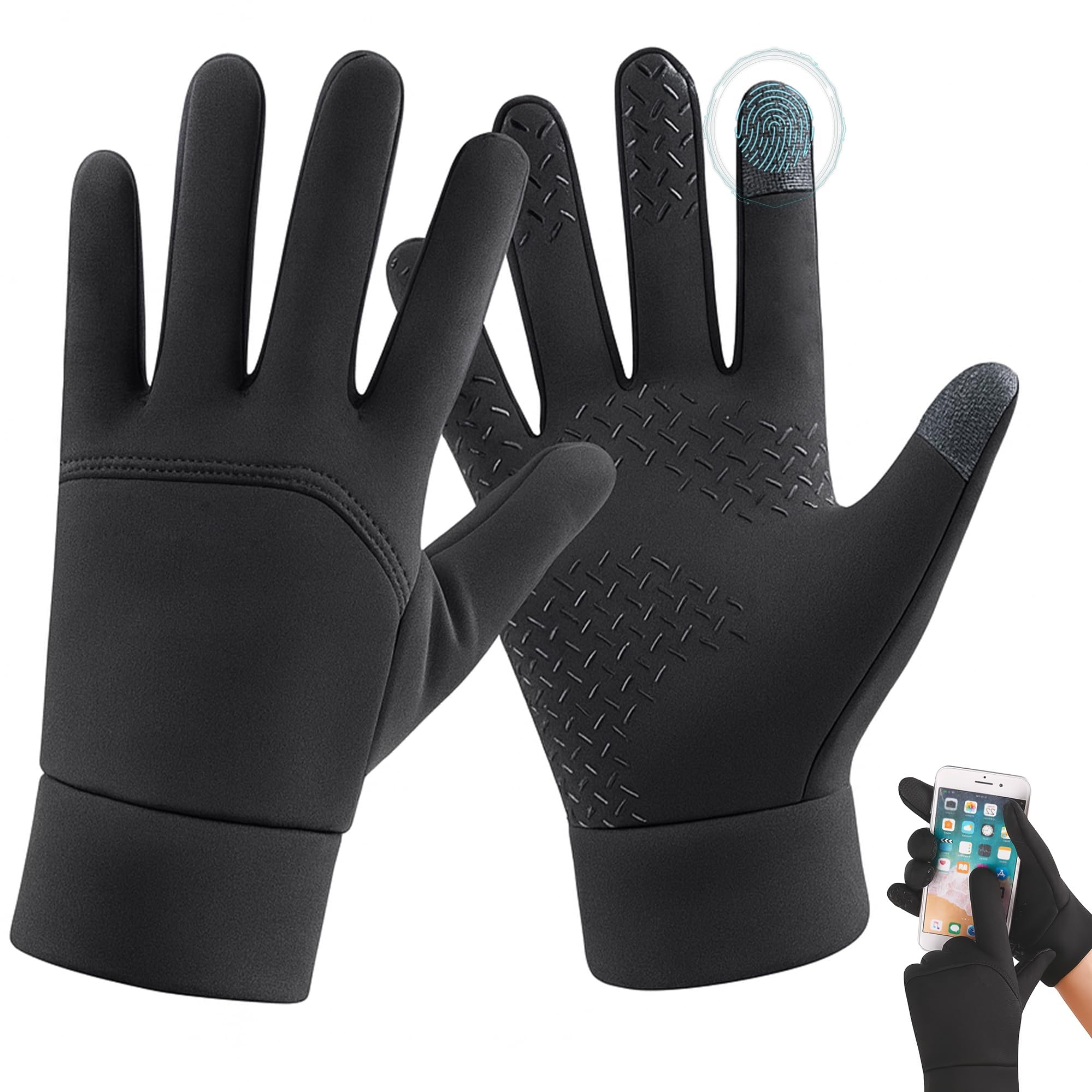 Gants Tactiles Doublure Polaire Coupe-Vent et Respirants