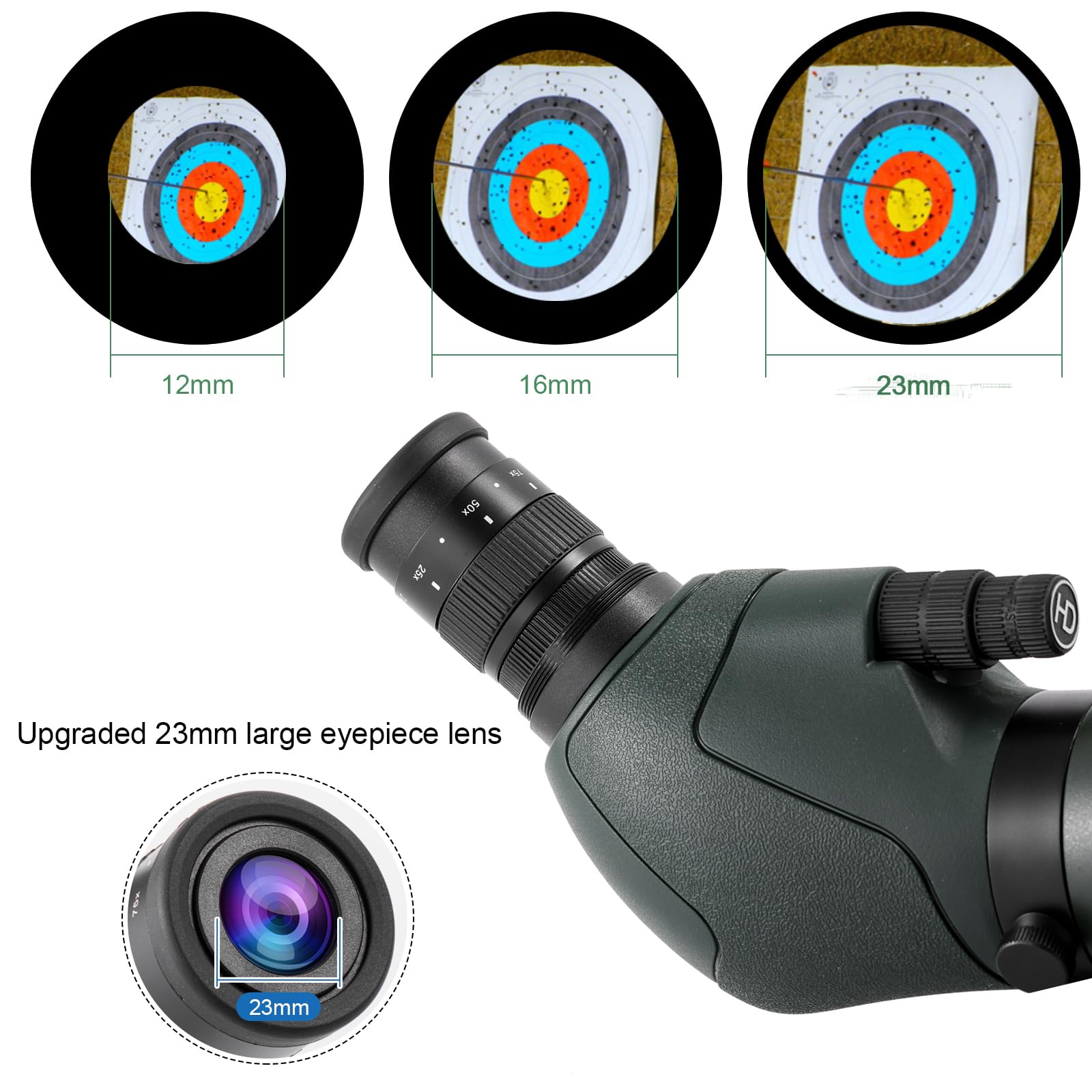 Telescopio Terrestre 25-75x70 IPX6 Impermeable BAK4 Spotting Scope con Trípode