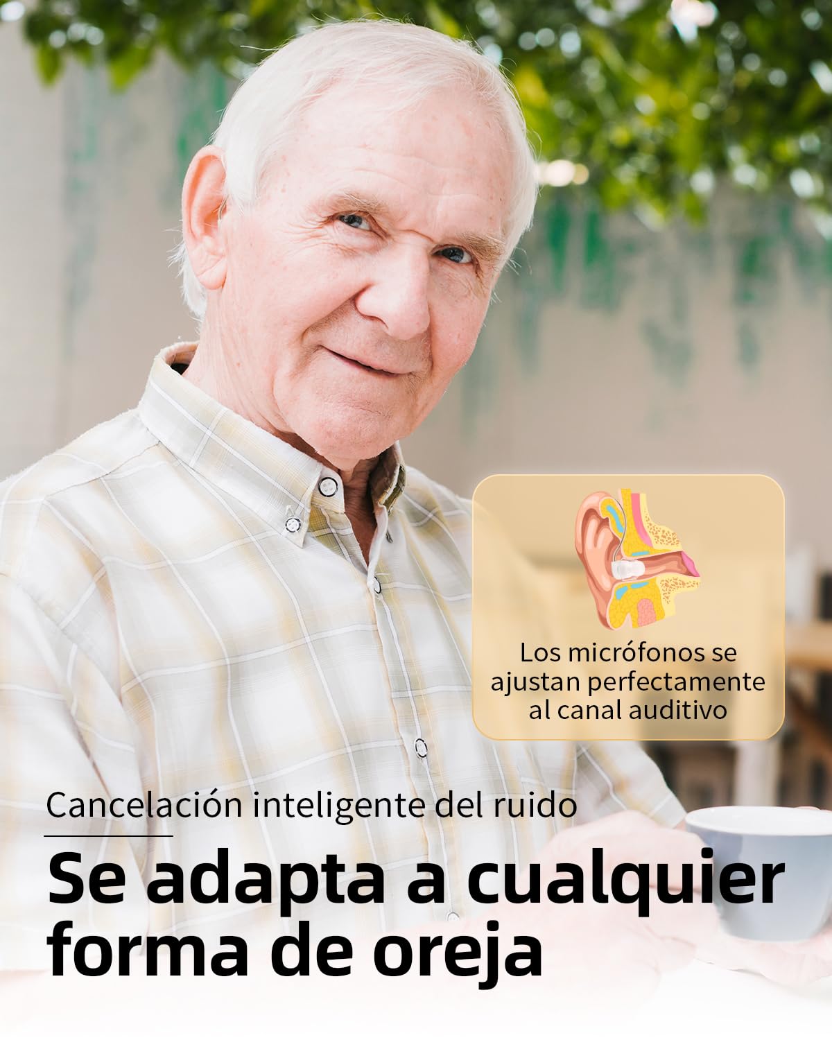 Britzgo VHP-1206 Dispositivo Recargable de Gancho，Tecnología de Procesamiento Digital de Señal，40 h de Batería，Doble Modo de Sonido，Diseño Ligero y Cómodo