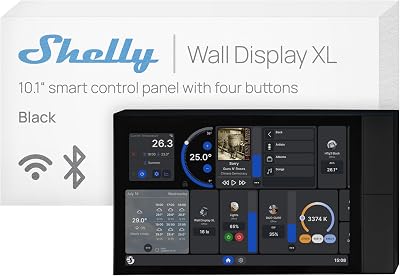 Shelly wall display xl nero - 10.1" pannello di controllo smart wifi, 4 pulsanti