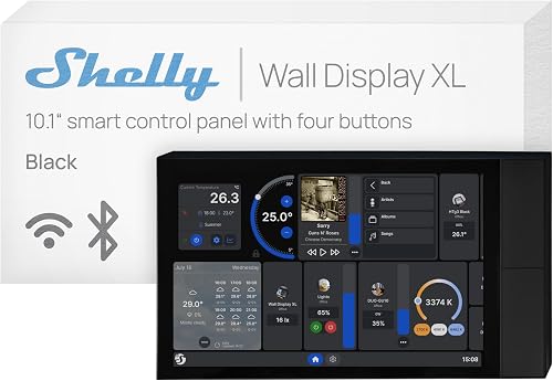 Shelly Wall Display XL Black - Wi-Fi Smart Home Control P…