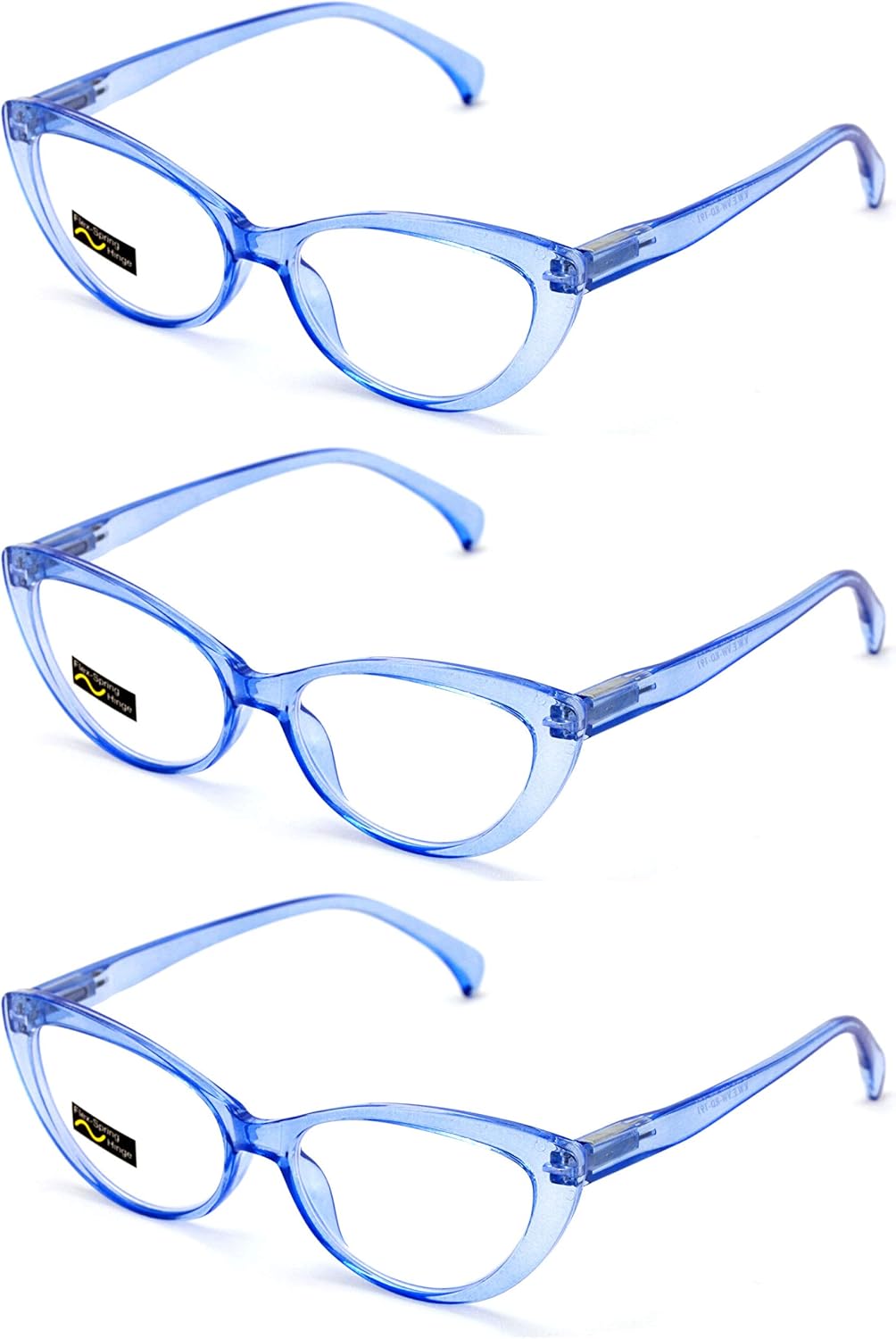 V.W.E. 3 Pairs Lot Women Cateye Translucent Clear Floral Pattern Fashion Reading Glasses Reader - Image 2