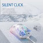 HXSJ Wired PC Gaming Mouse with Transparent Chroma 3D RGB Lighting,1,2800 Max DPI High Precision,Multi-Button Ergonomic Design,Wired Computer Mice for Windows/Mac,PC,PS5, Laptop,White-X400