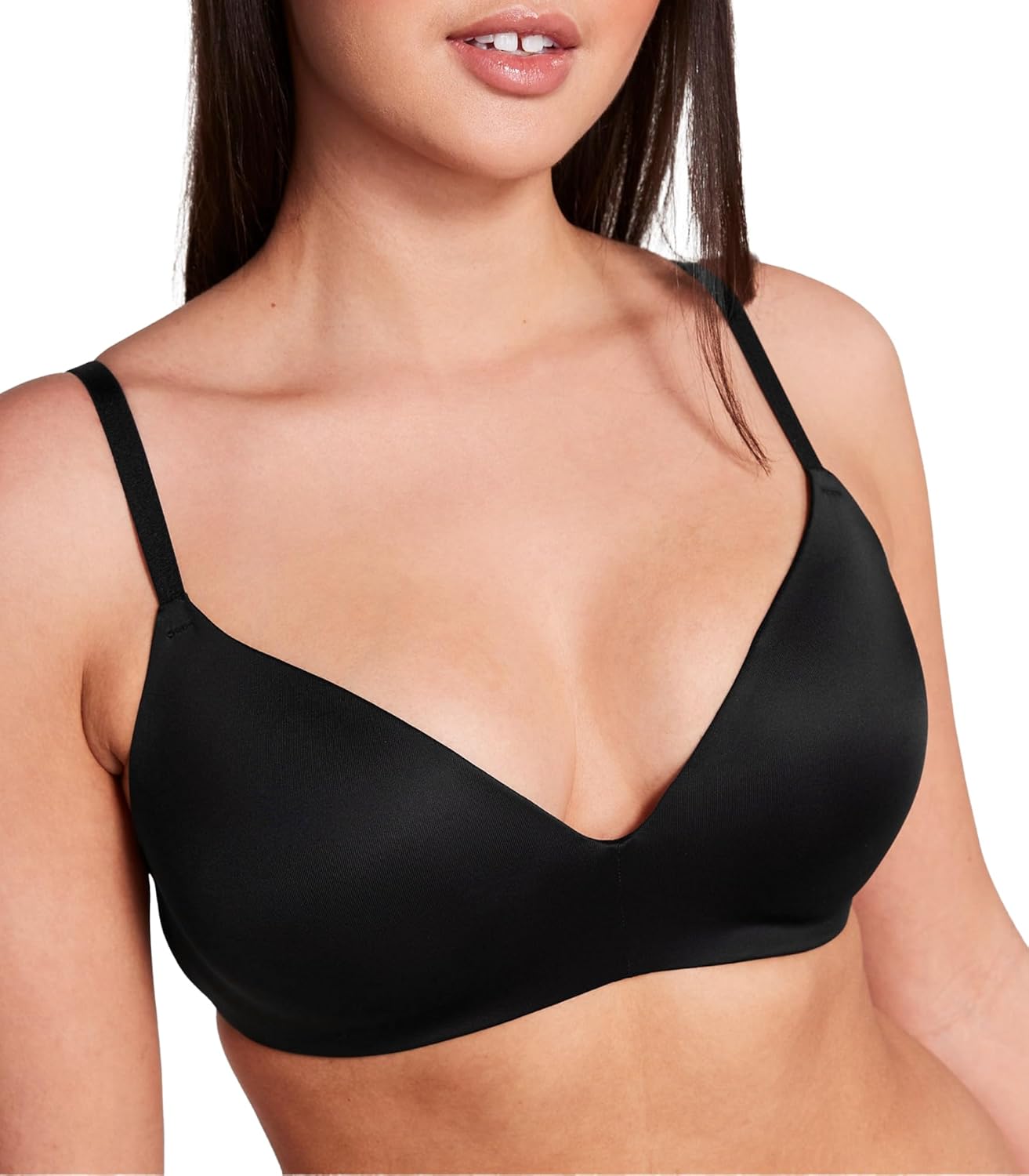 Victoria's Secret Pink Wear Everywhere Wireless Push Up Bra, Lightly Lined, Smoothing, Bras for Women, Pure Black, 32D