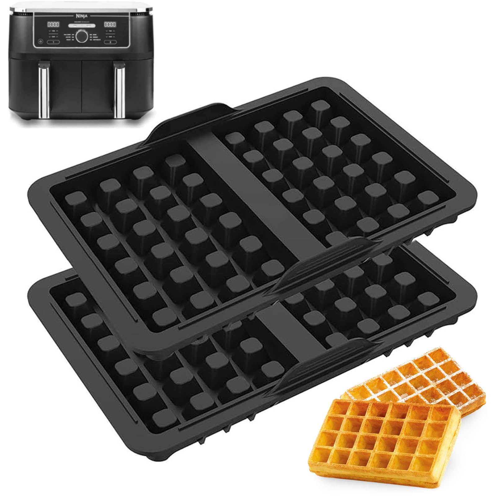 2 Stampini Per Waffle In Silicone Per Friggitrice Ad Aria Ninja - Adatti Per AF400EU, SL400EU, AF451EU, AF500DE - 4
