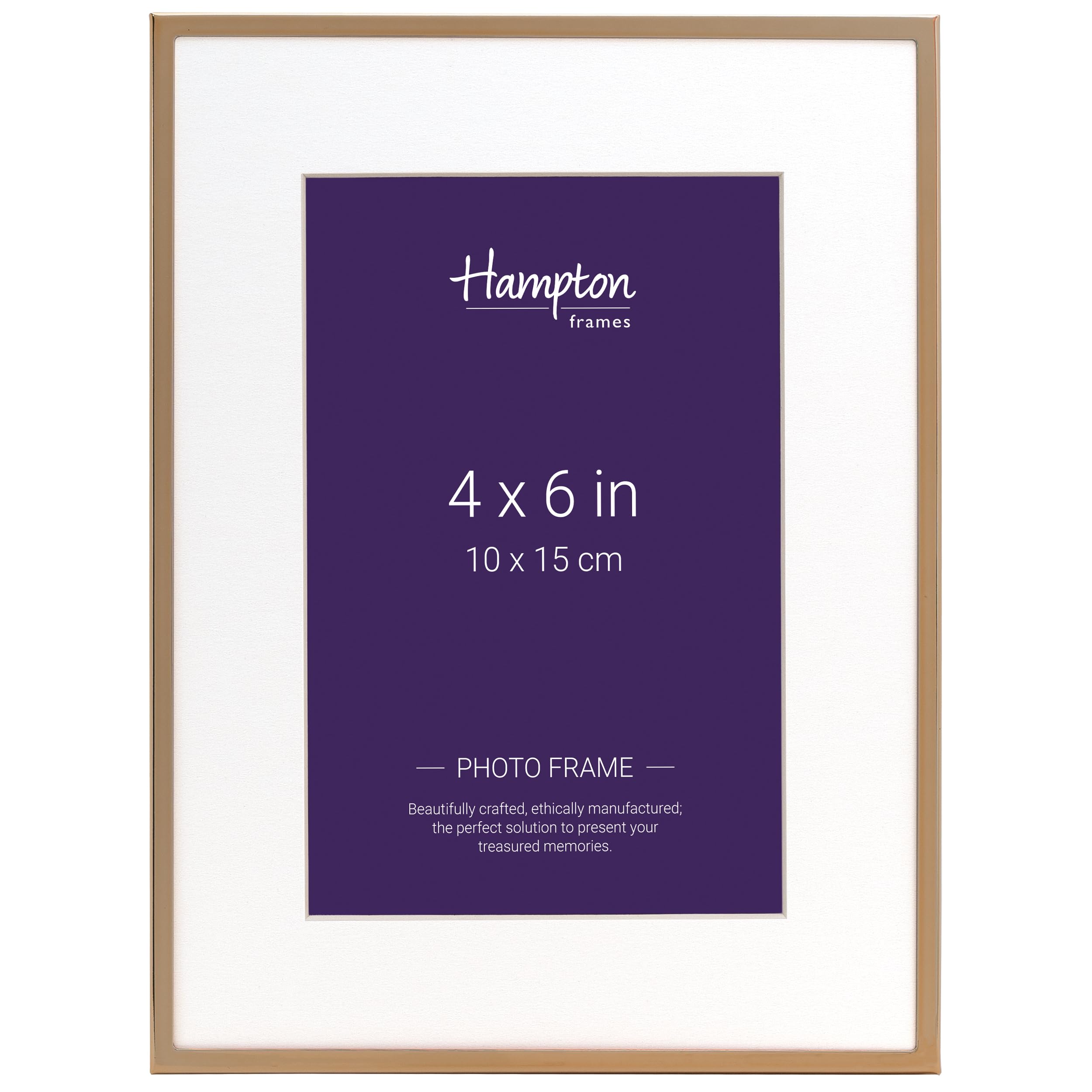 Hampton Frames Mayfair Gold Photo Picture Frame - Bevel Cut Mount 4X6 (10X15cm) May46gld