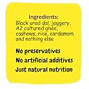 Kiddo Fuel Urad Dal A2 Ghee Laddoo-250g | Sunnunda | Sweetened with Jaggery | Sugar Free Laddu | High Protein, Fiber, Calcium & Iron | No Palm Oil, Refined Sugar & Preservatives | Energy Bar Replacement | Healthy Snack | Travel Friendly |12g Protein, 18g Fiber, 175mg Calcium & 7mg Iron gallery image