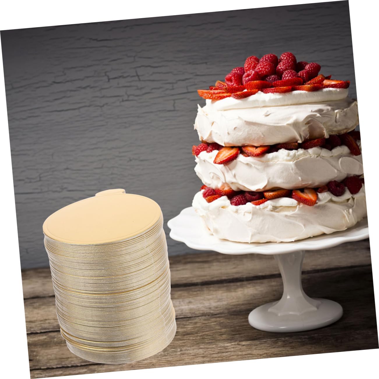 200Sheets Cake Boards Sturdy Cardboard Platter for Mousse Cakes Cupcakes and Pastries for Bakeries and Home Use