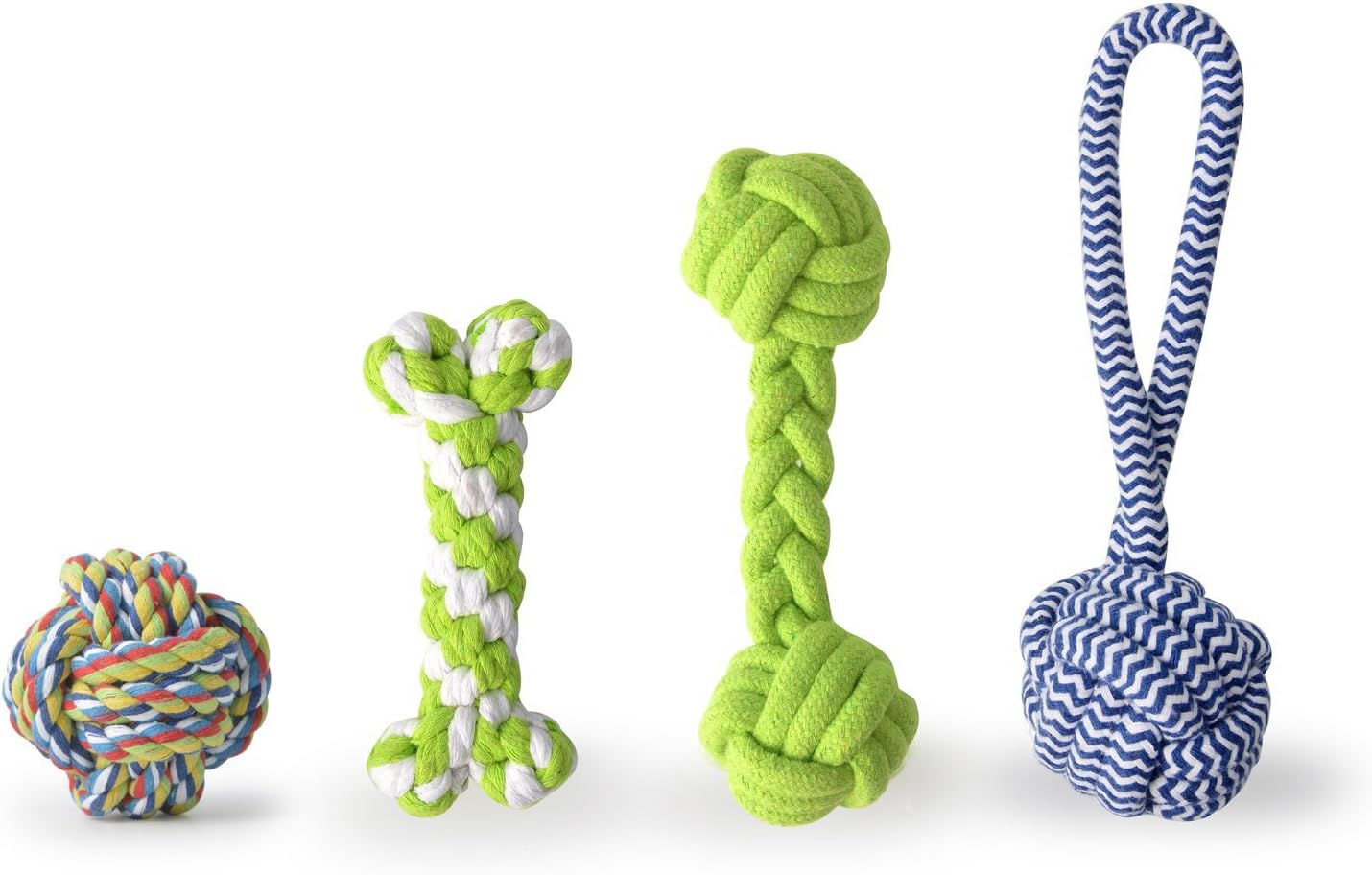 OHPA 4 Piece Rope Chew Teeth Cleaning Toys for Small Dogs, Teething Rope, Puppy Teething Set, Random Color