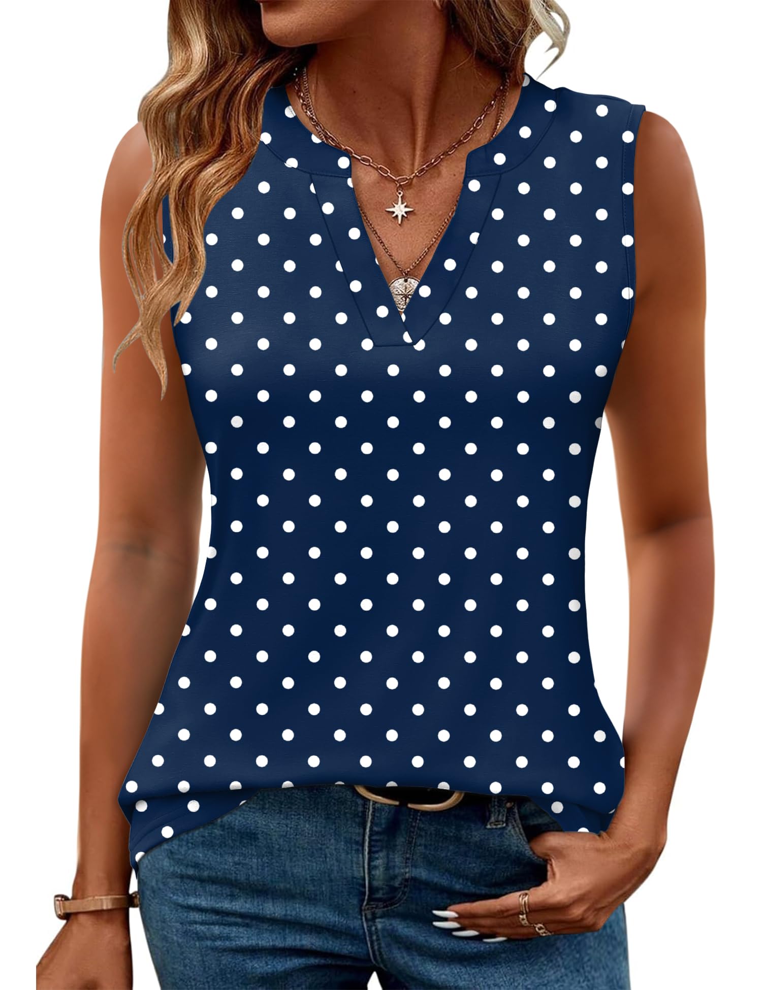 Rapbin Tank Top Damen V Ausschnitt Ärmellos Oberteile Sommer Locker Blusentop Casual Elegant Tanktops