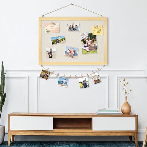 Vista 61 de DOLLAR BOSS - Tablero de corcho negro con lino de doble cara de 16 x 12 pulgadas, para paredes, marco de madera, para colgar, tablero de corcho