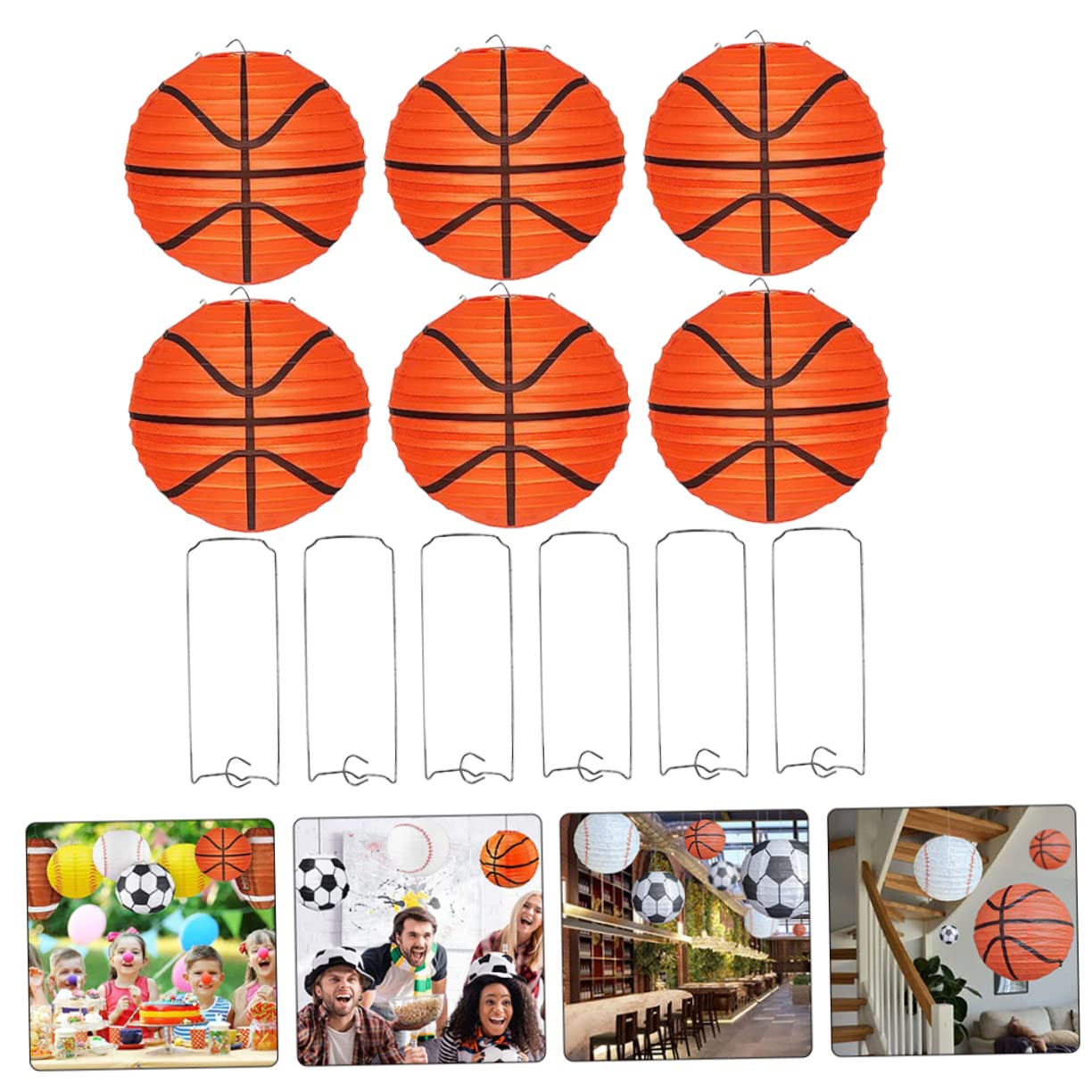 Bannières Anniversaire Thème Sport 5 Bannières Décoration Fête Thème Basket - Suspensions Papier Pour Anniversaire, Ambiance Sportive Bannières Suspension Thème Basket