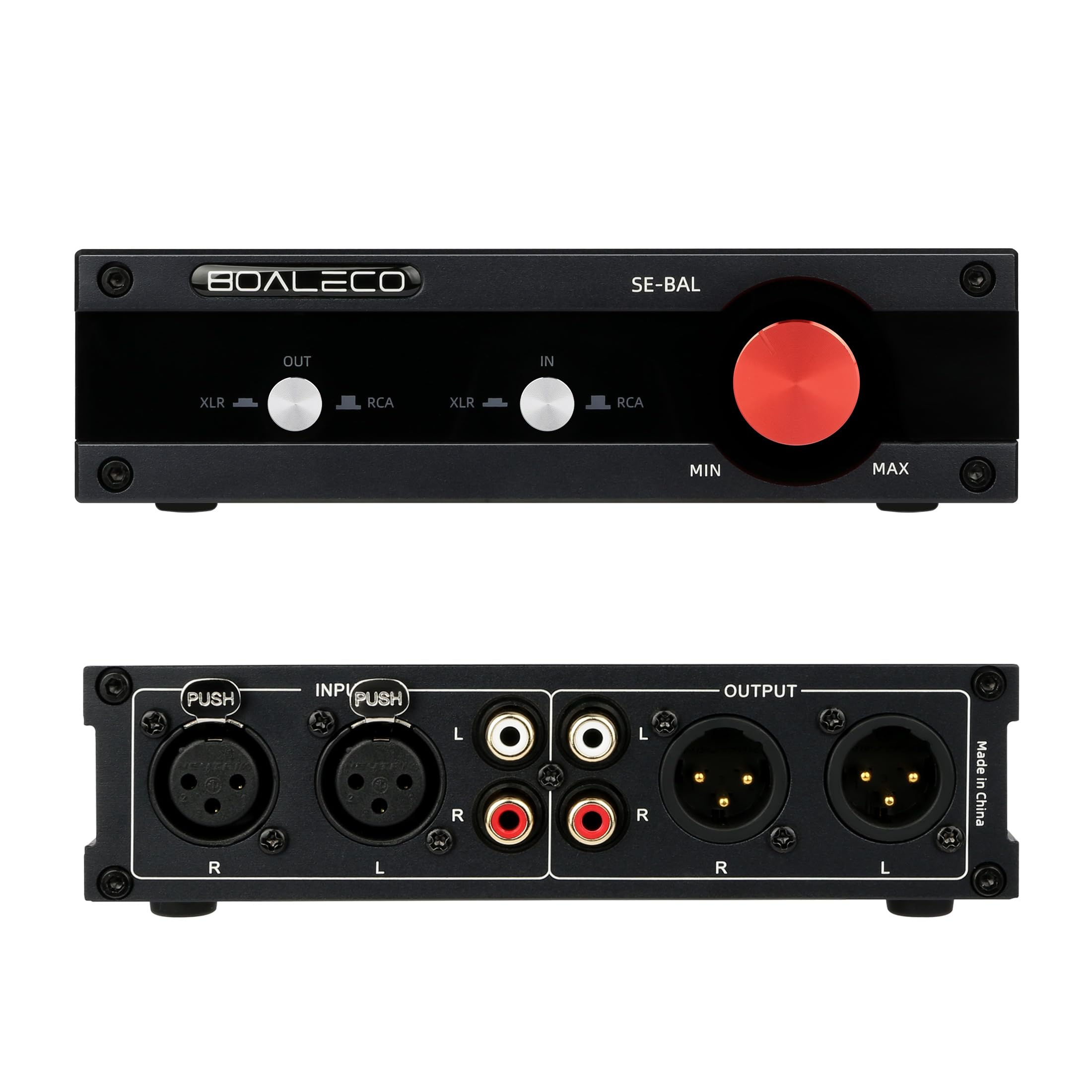 SE-BAL Audio Switch RCA XLR 2-IN-2-OUT HiFi Balanced Stereo Audio Switcher, Premium Selector Splitter Box with Volume Controller