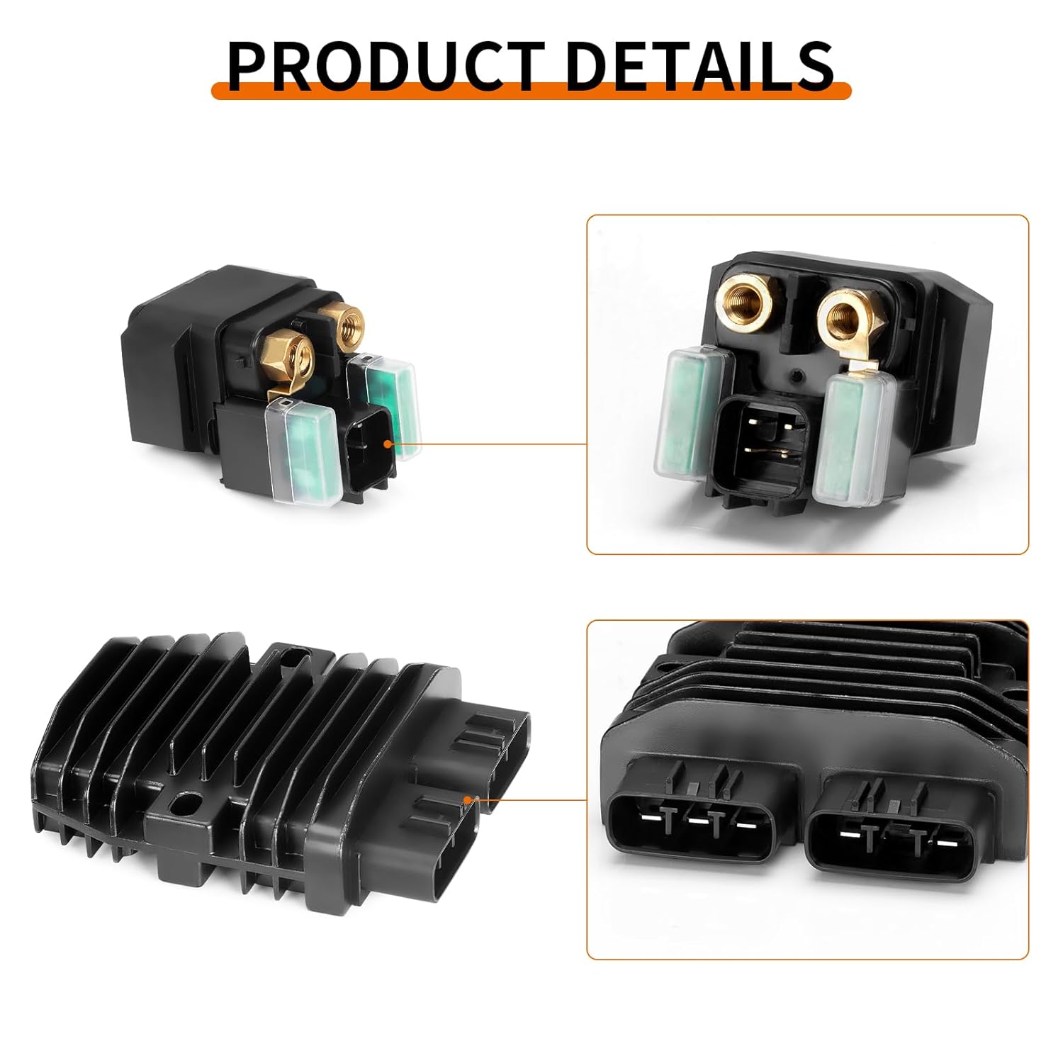 Stator & Starter Relay & Rectifier Gasket for Yamaha Rhino 700 YXR700F Viking 700 YXM700 YXC700 2014-2018