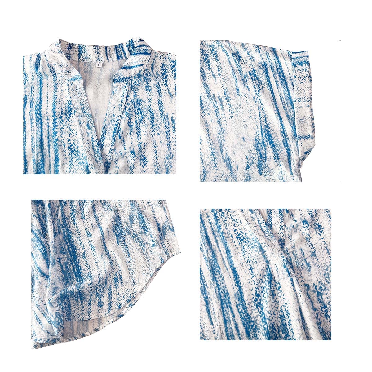 Ancapelion - Blusa de gasa para mujer, informal, holgada, con botón de verano, manga corta, para mujer