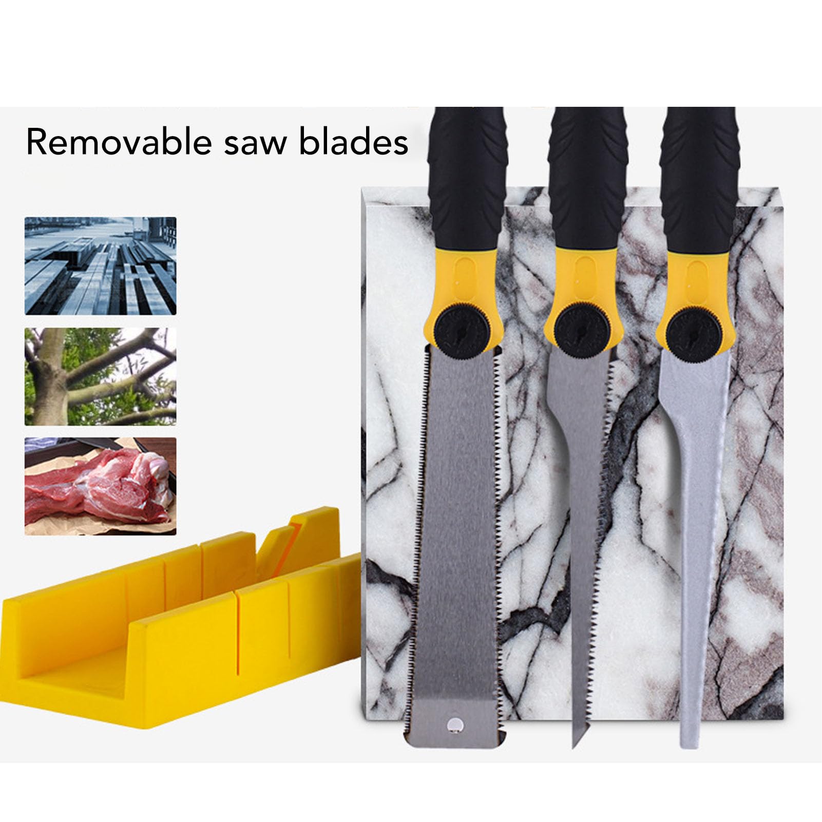 Piła ręczna Uadme Multi Blades Wielofunkcyjne ostrza stalowe Uchwyt TPR Piła ręczna Narzędzia do obróbki drewna