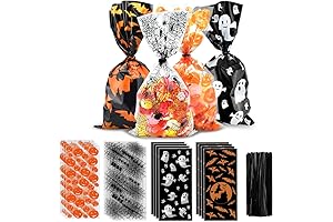 ERKOON 200pcs Halloween Party Bag Halloween Treat Gift Bags for Kids