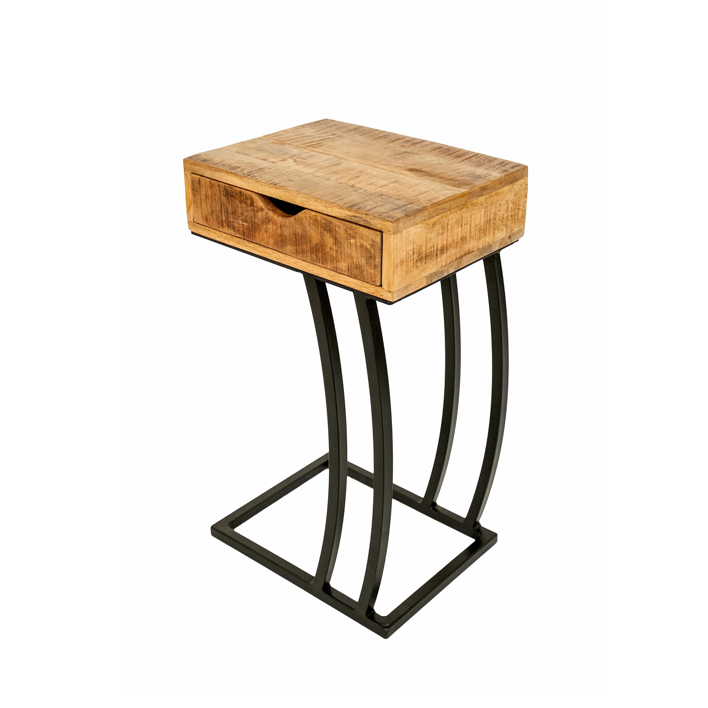 Gall & Zick Tavolino in legno massello di mango - Elegante tavolo per laptop con cassetto, ca. 66 × 38 × 30 cm