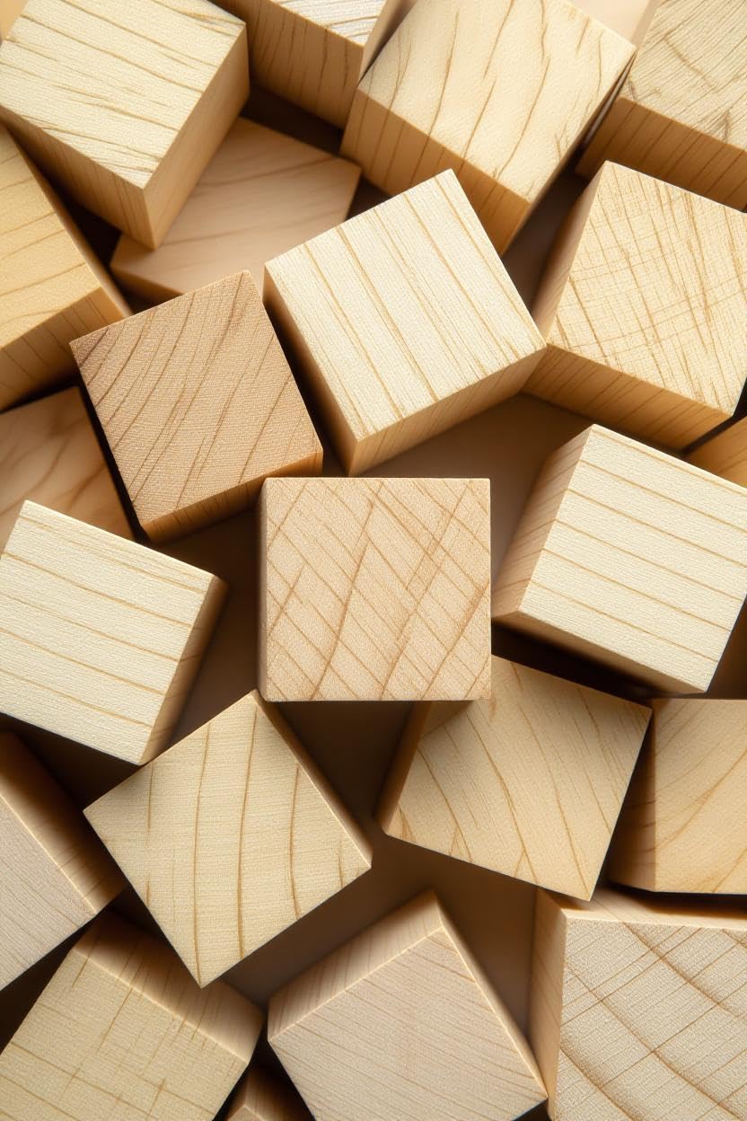 Wooden Cubes, 1.5 Inch, Pack of 10, Natural Unfinished-image-3