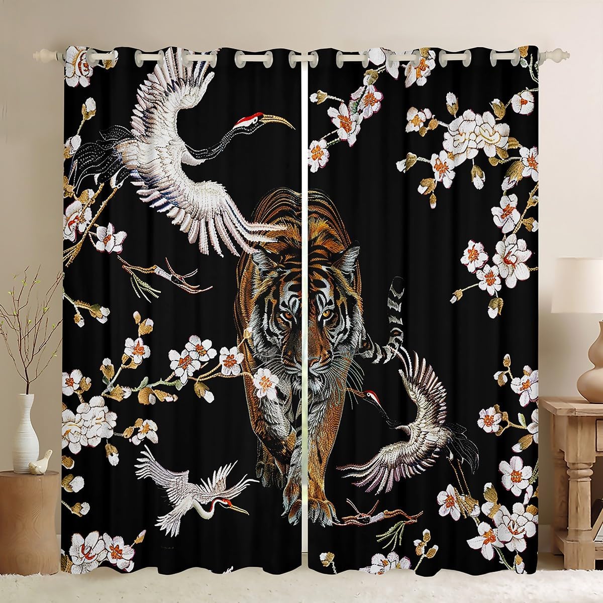 Pink Rose Window Curtains Garden Flower Window Treatment for Kids Child Youth Lady,Botanical Leaf Curtain Romantic Floral Draperies Rural Pastoral Style Bedroom Decor 84"X84" Gray