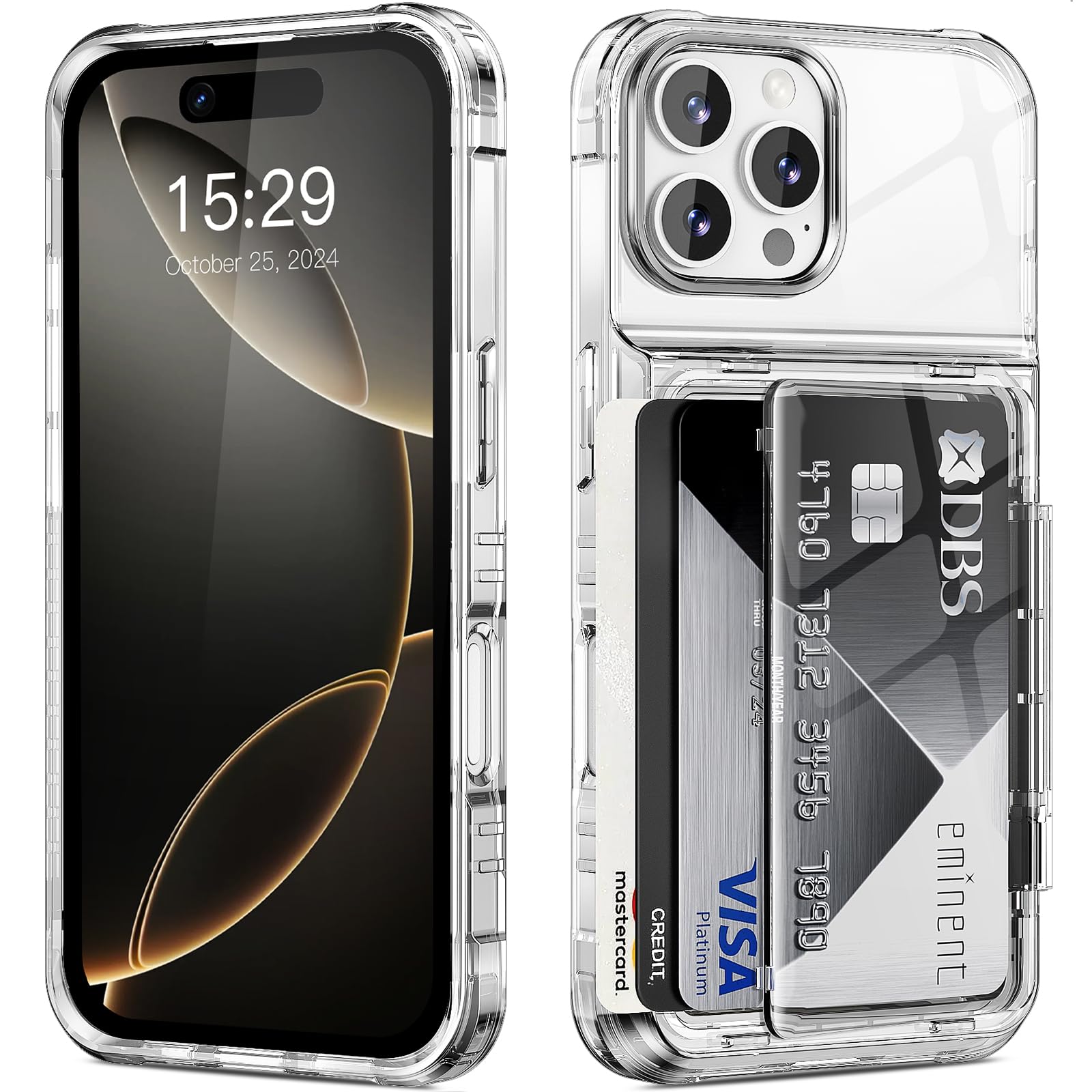 Amazon.com: ACANDYA for iPhone 16 Pro Max Case Wallet Clear