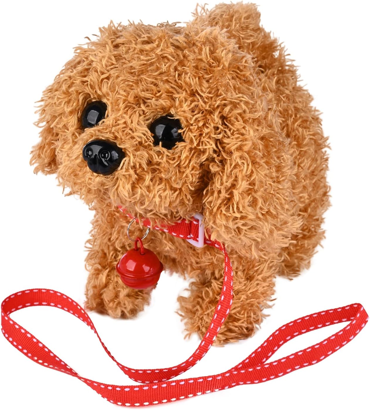 WorWoder Plush Golden Retriever Toy Puppy Electronic Interactive Pet Dog - Walking, Barking, Tail Wagging, Stretching Companion Animal for Kids (Teddy Dog)