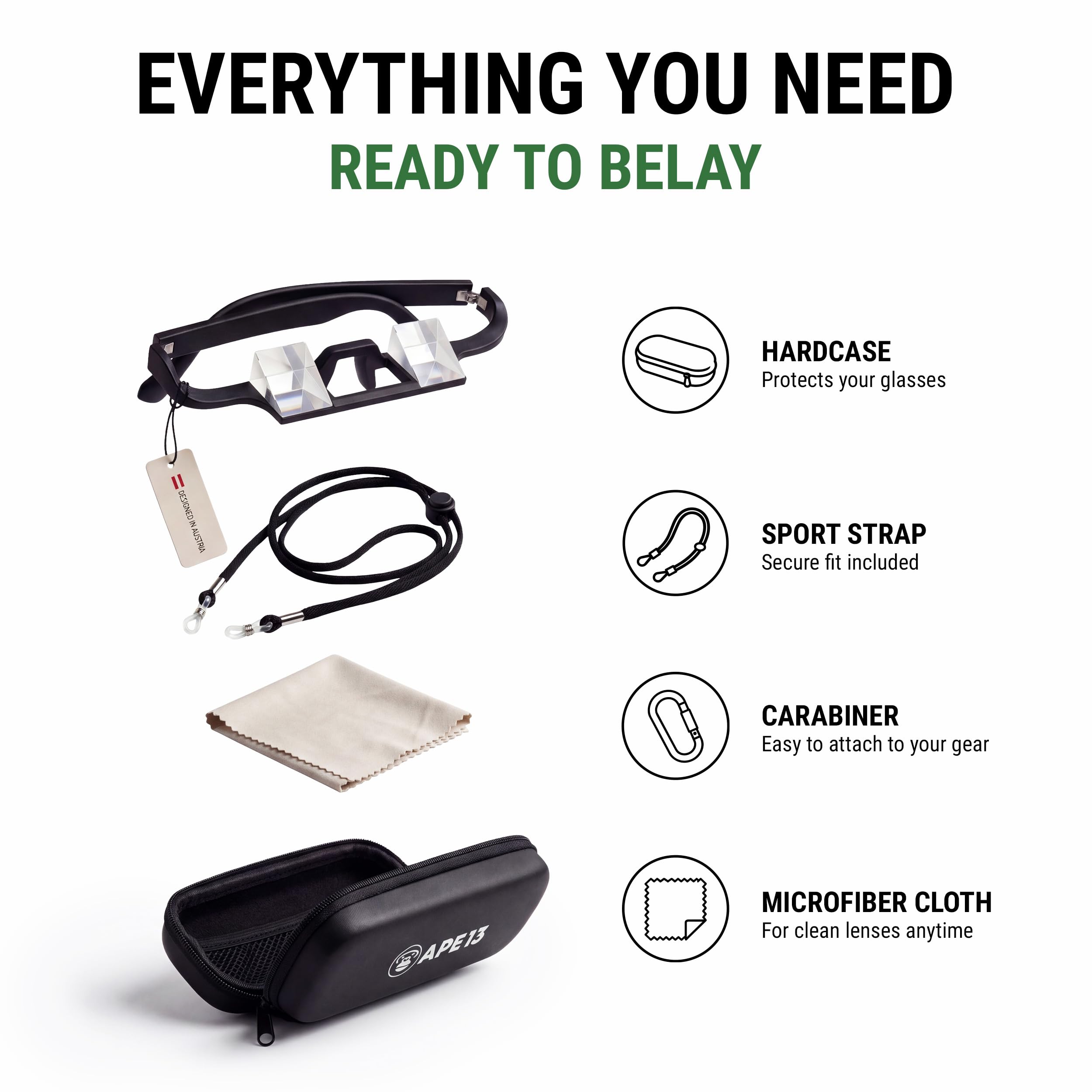 Climbing Belay Glasses Gafas de escalada para asegurar con prisma ligeras resistentes
