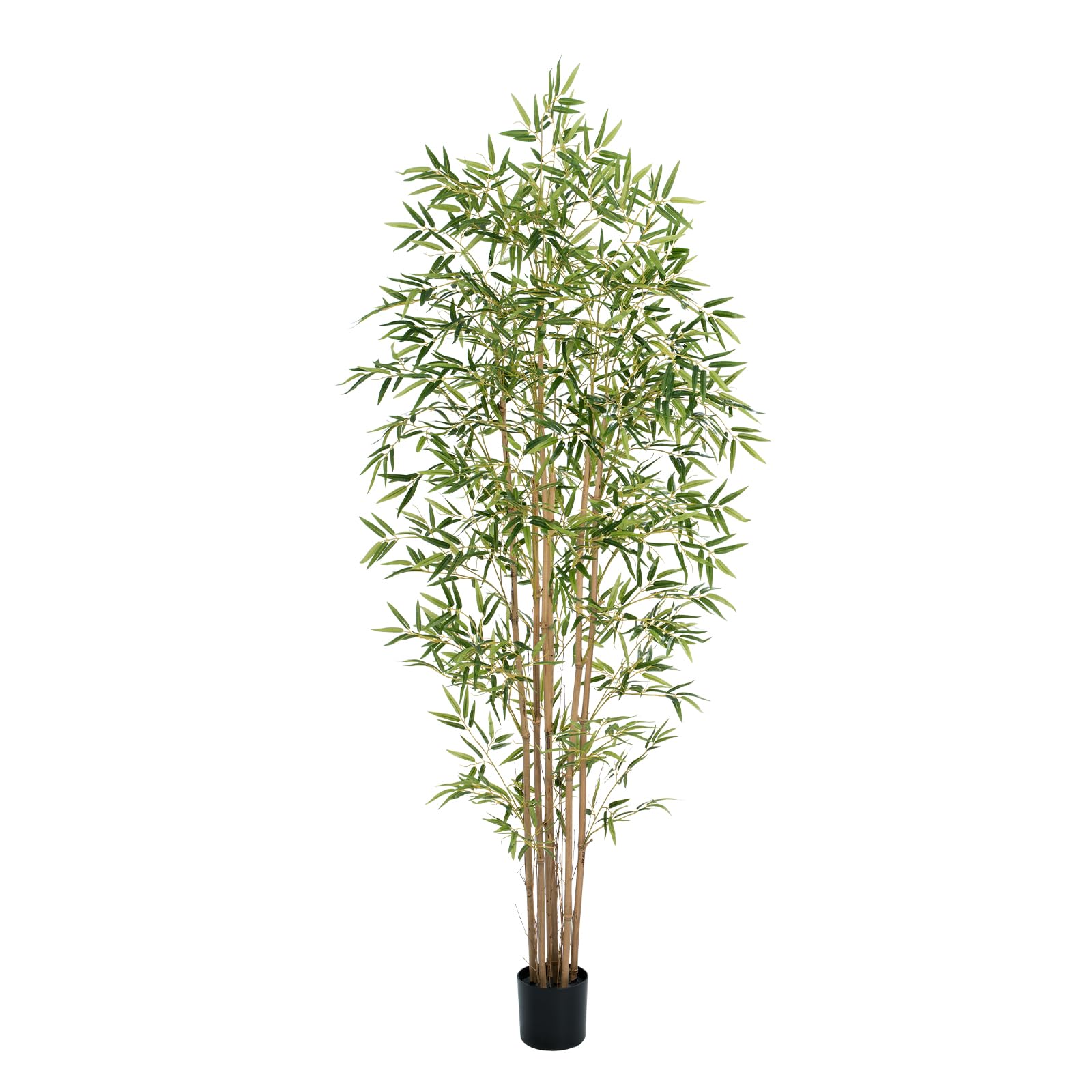 Keeplush Artificial Bamboo Plant 180cm-Featuring 1680 Realistic Leaves and 6 Natural Bamboo Trunks, Tall Artificial Plants with Lush - fake tree Indoor for Living Room Office Bedroom Home Decor