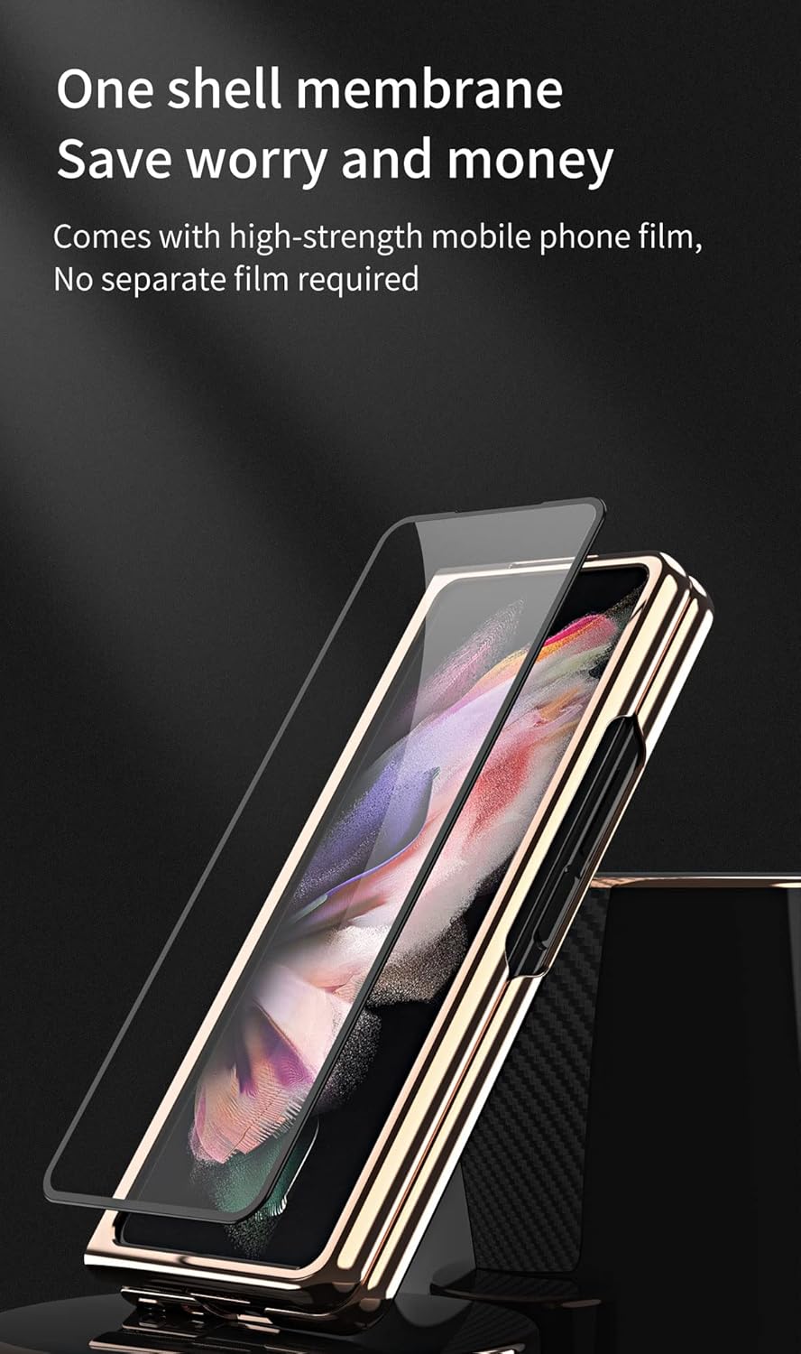SHIEID Galaxy Z Fold 3 Case, Fold 3 Case with Shell Membrane Integrated Protective Cover, Fit Samsung Galaxy Fold 3 Case, Red
