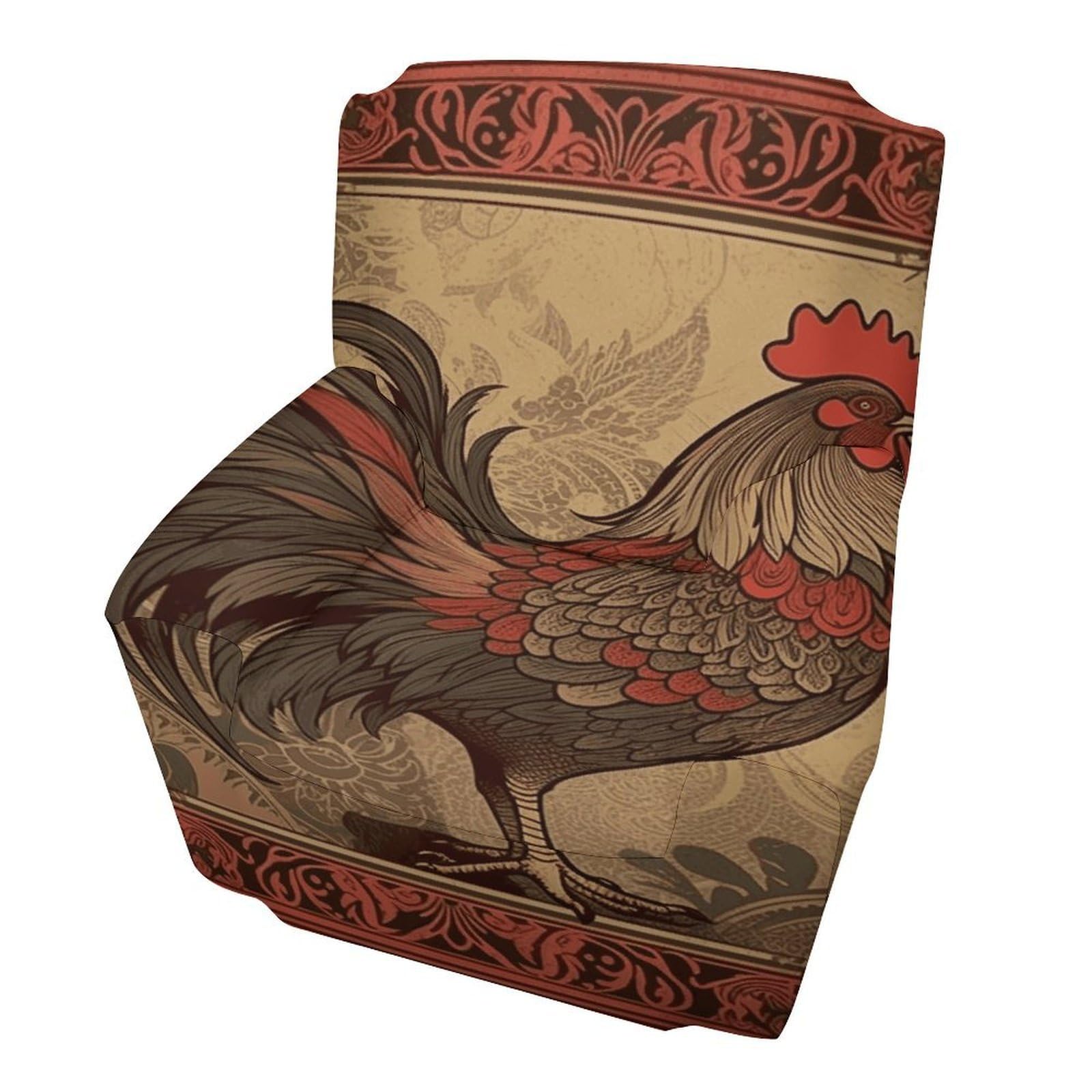 Fekiloot Style Old Rooster Illustration Couch Cover Sofa Cover Sofa Slipcover