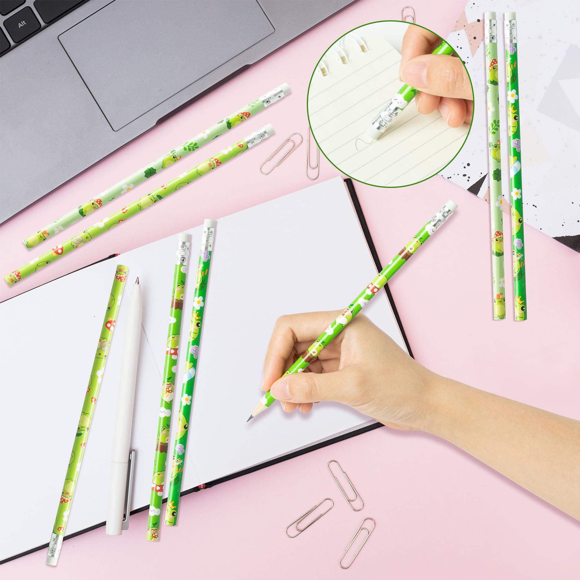 Xqumoi Frosch-Bleistifte mit Radiergummi – Sommerfrosch #2 HB-Bleistifte, Schulanfang, Klassenzimmer, Studentenbelohnungen, Schule, Bürobedarf, Großpackung, Partygeschenke, Füller,