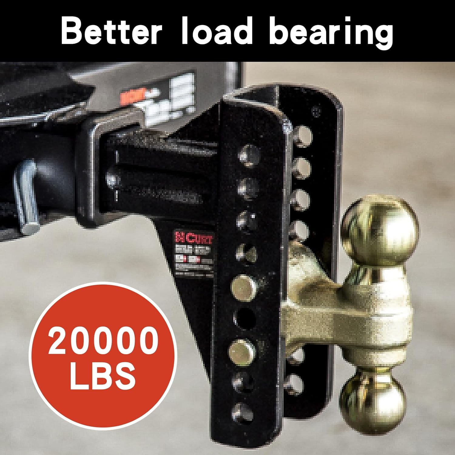 45900 Adjustable Trailer Hitch Ball Mount 2-Inch Receiver 6-Inch Drop 2 and 2-5/16-Inch Balls 20000 lbs Black