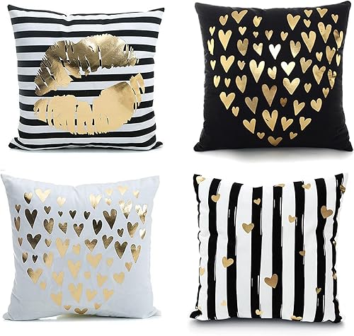 Monkeysell almohada dorada de franela, funda de almohada para sillón, almohada lumbar para cintura, diseños de labios, amor, rompecabezas, piñas