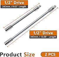 Vista 2 de Juego de barras de extensión de dado flexible de 1/2", extensión de llave inglesa flexible, mango de extensión de dado de 2 piezas