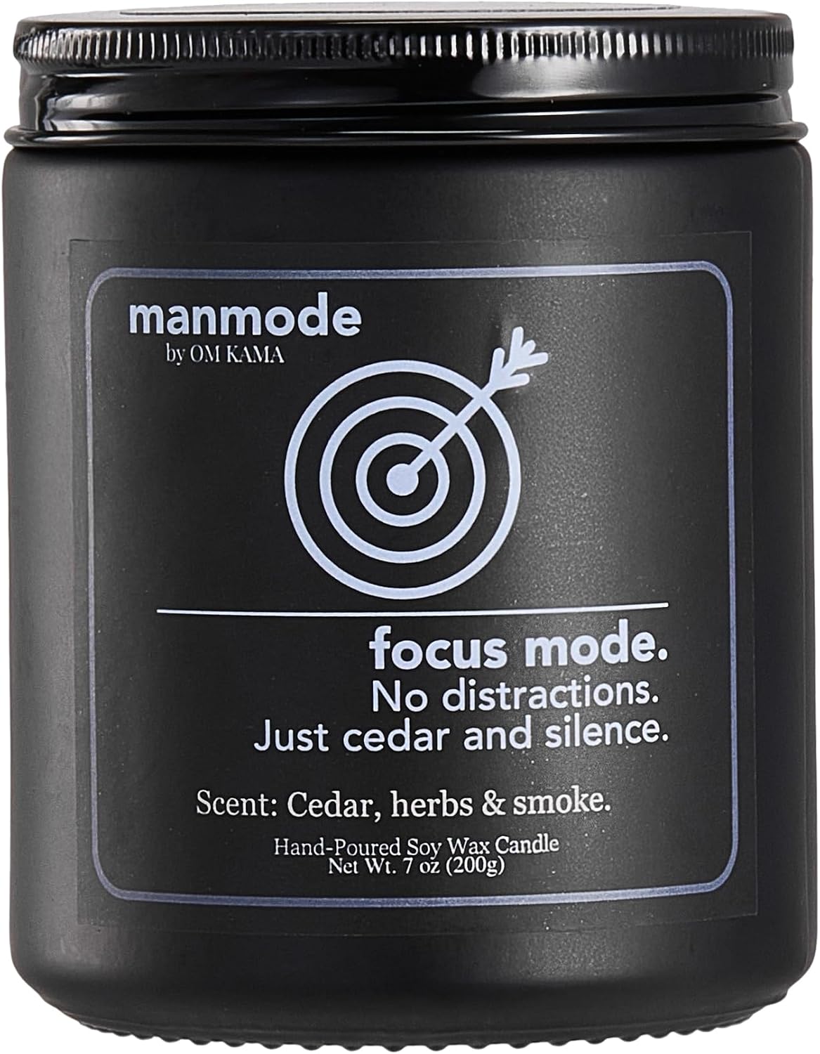 MANMODE Best Focus Mode - Soy Candle for Men (7oz) – Herbal & Wood Scented Jar Candle – Gift for Him, Husband, Boyfriend or Dad