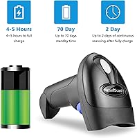 Vista 2 de NetumScan Escáner de código de barras Bluetooth 1D, 3 en 1, escáner inalámbrico automático de código de barras USB CCD lector de código de barras