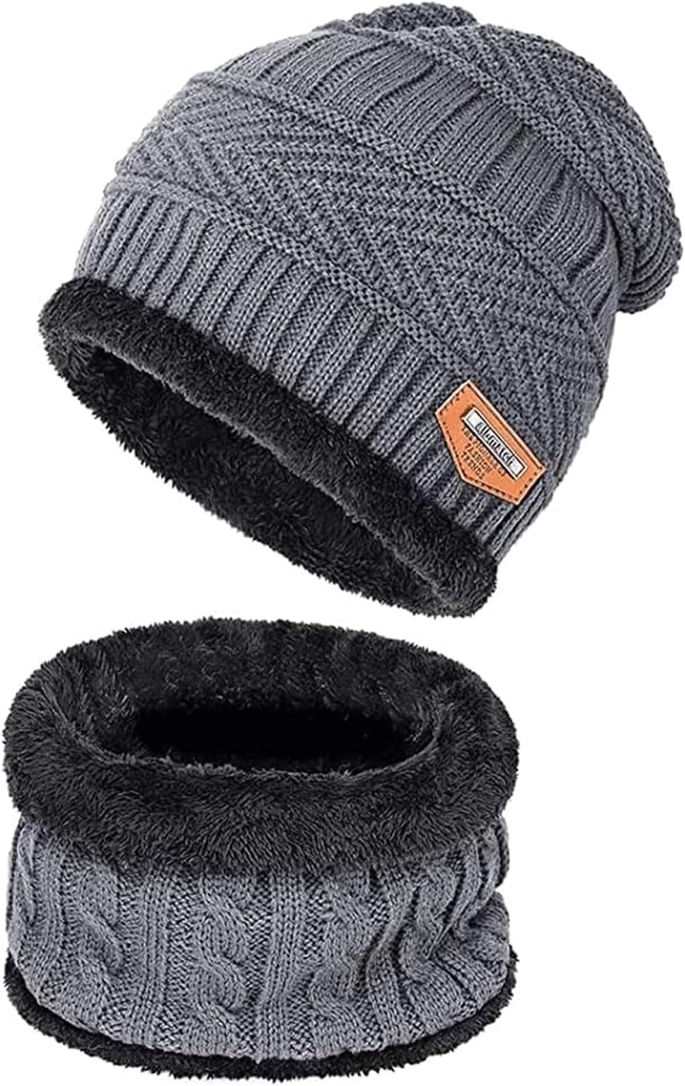 Winter Beanie Hat Scarf Set Winter Warm Knitting Bib Warm Hat Lined With Plush Scarf Hat Suitable For Winter Men And Women's Sports To Keep Warm, 36