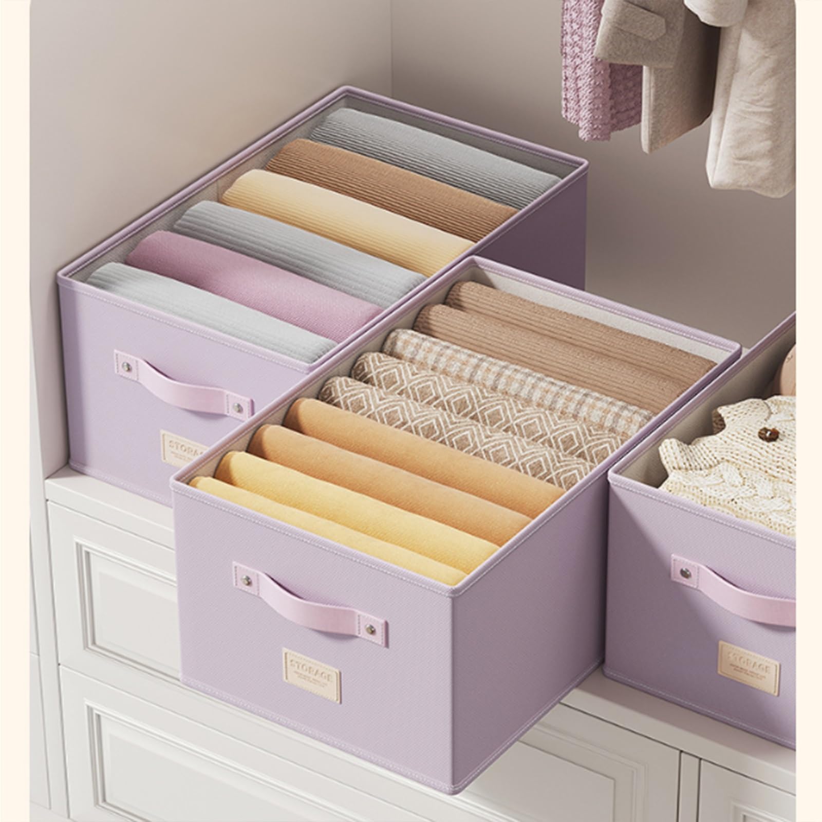 Stoff Aufbewahrungskorb, Faltbarer Aufbewahrungskorb | Hautfreundlicher Stoff, PP-Platten, Geeignet für Kleideraufbewahrung(Beige 33x10cm/13.0x3.9in)