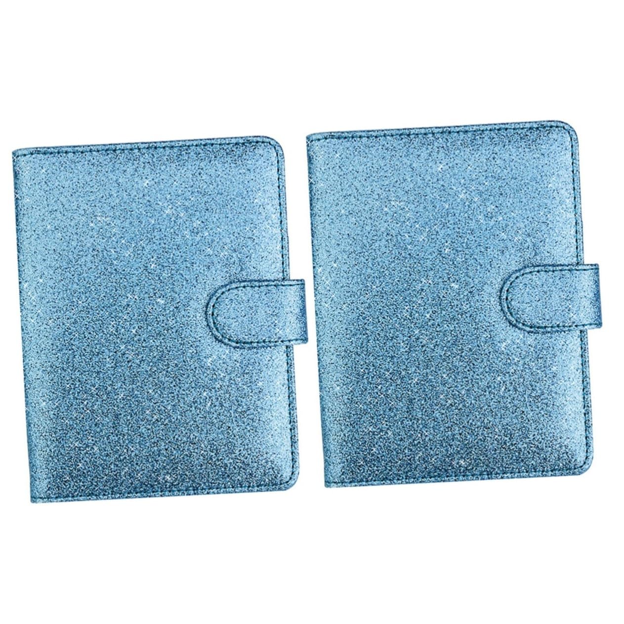 PACKOVE 2pezzi Portadocumenti Pu Organizer Per Con Chiusura Custodia Multifunzionale Blu Per Contanti e Documenti
