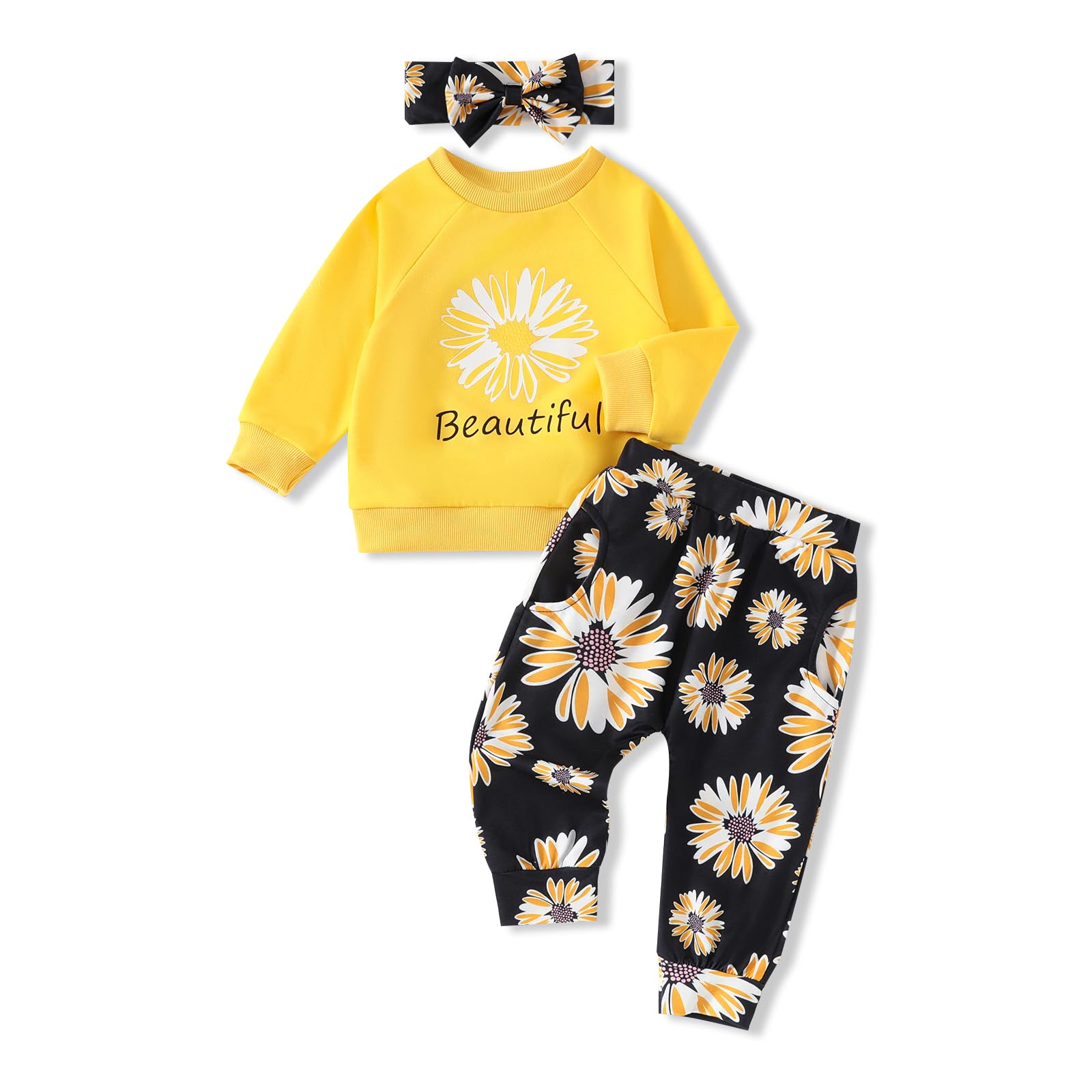 Photo 1 of ****Parts only****
AMAWMW Infant Baby Girl Clothes Long Sleeve Loose Sweatshirts Pockets Pants Headband Outfits Fall Winter Spring Gift